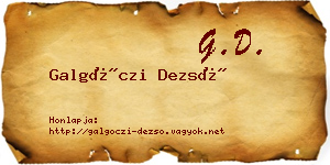 Galgóczi Dezső névjegykártya