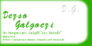 dezso galgoczi business card